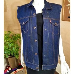 Levi's Blue Trucker Vest Contrast Stitching SAMPLE